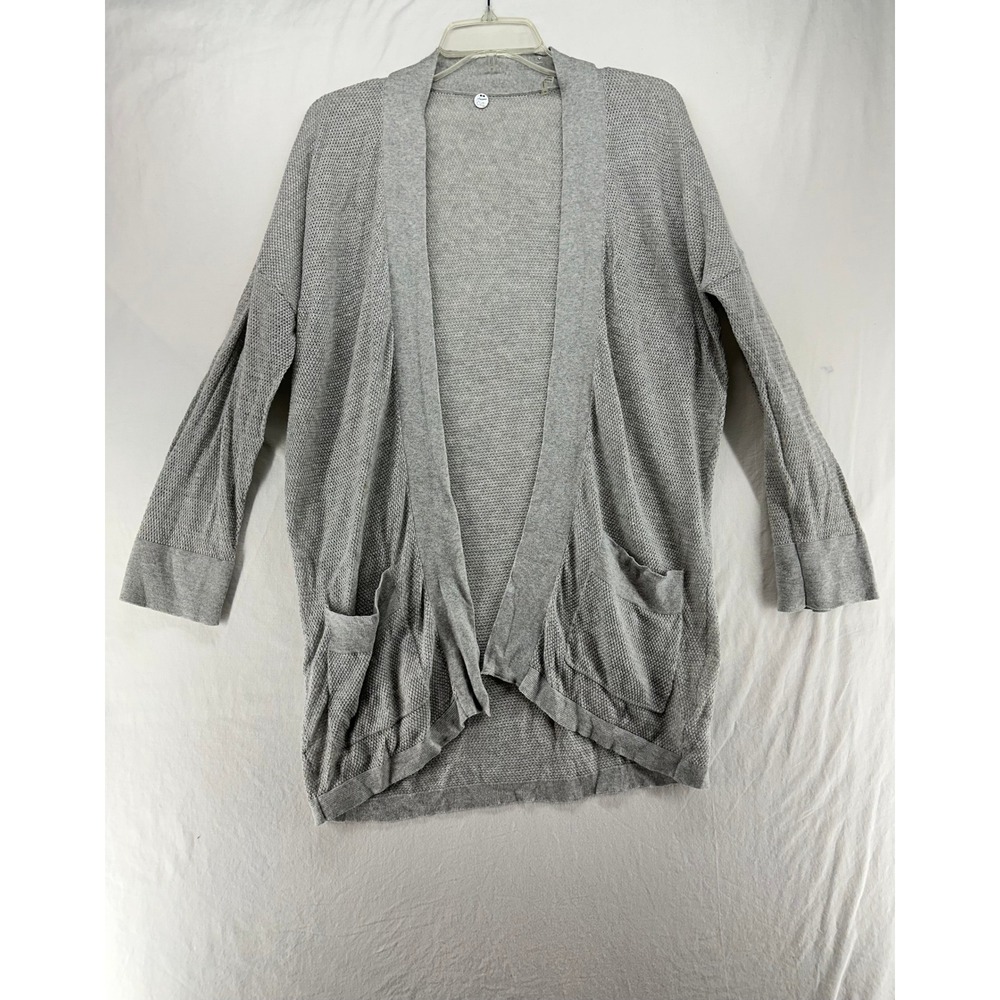Margaret O leary‎ Cotton Blend Lightweight Cardigan Gray Open Front Knit XS